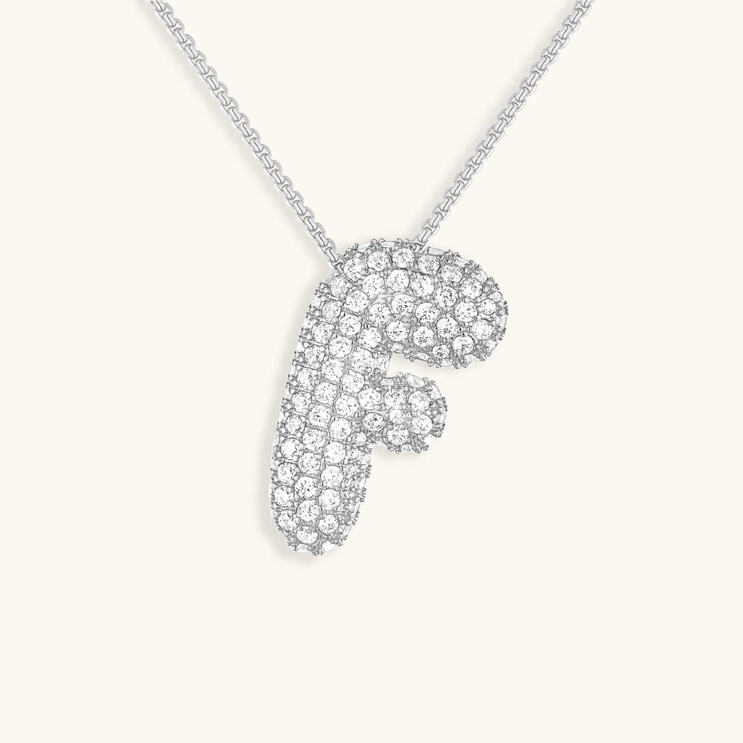 Luna - Fasjonabelt kjede med bobleinitialer og diamantinspirert design