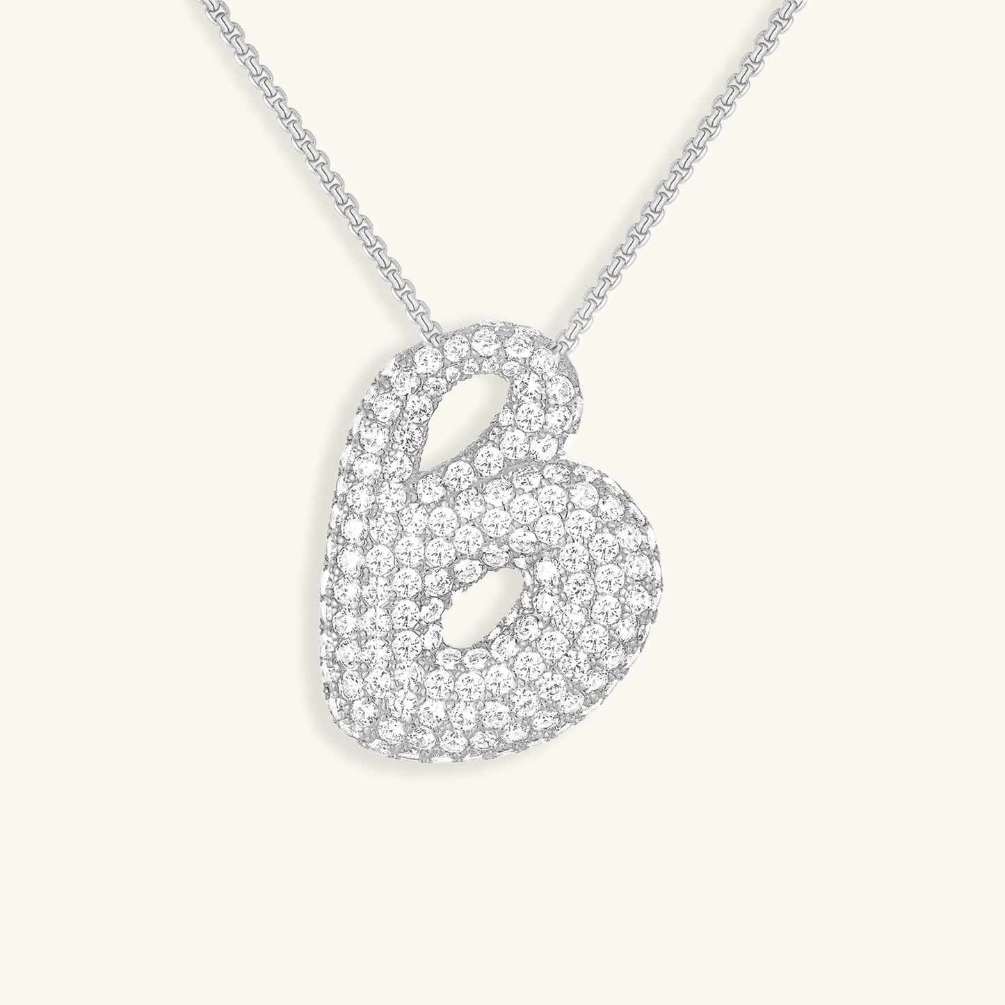 Luna - Fasjonabelt kjede med bobleinitialer og diamantinspirert design