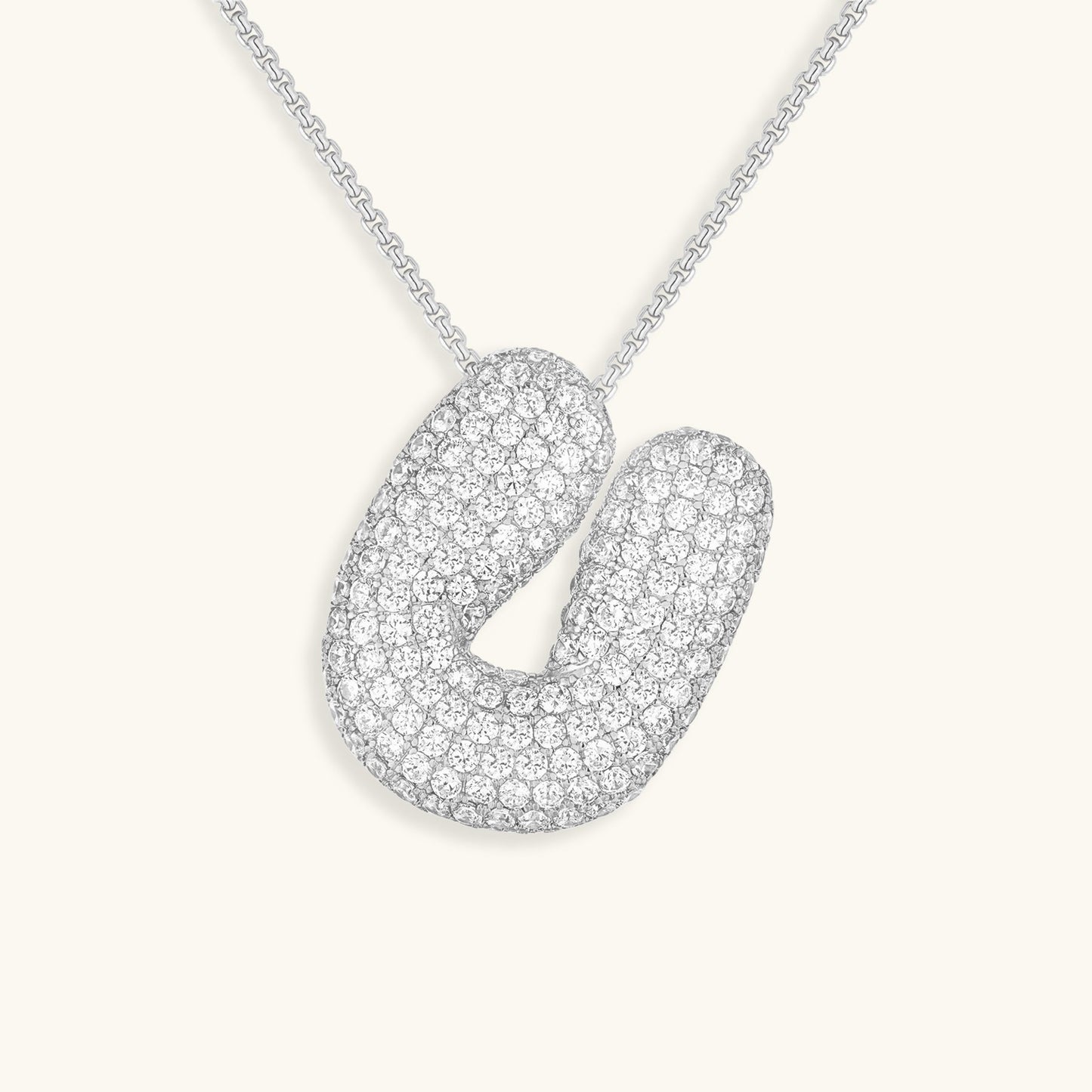 Luna - Fasjonabelt kjede med bobleinitialer og diamantinspirert design