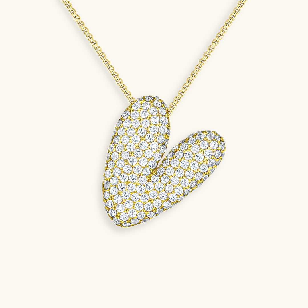 Luna - Fasjonabelt kjede med bobleinitialer og diamantinspirert design