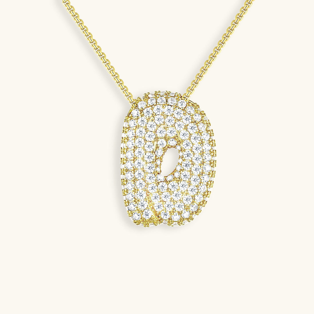 Luna - Fasjonabelt kjede med bobleinitialer og diamantinspirert design