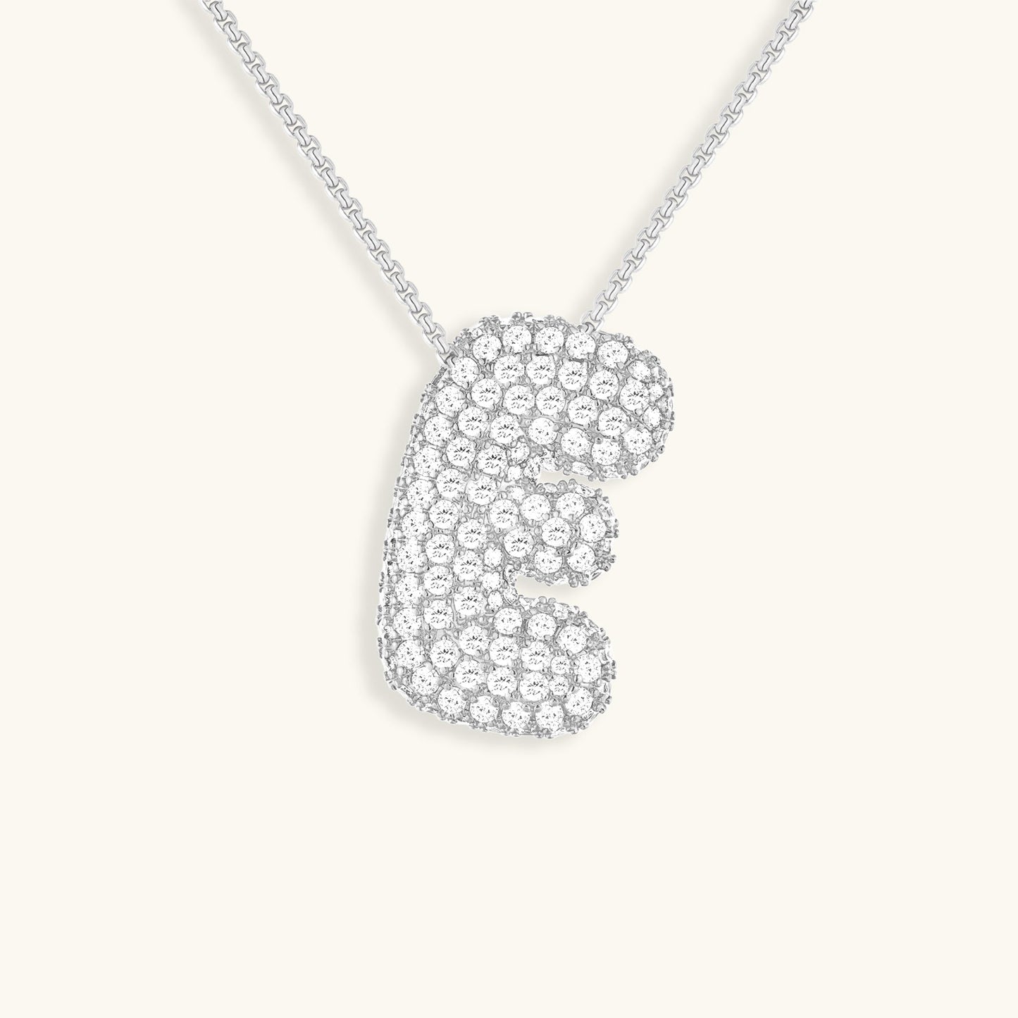 Luna - Fasjonabelt kjede med bobleinitialer og diamantinspirert design