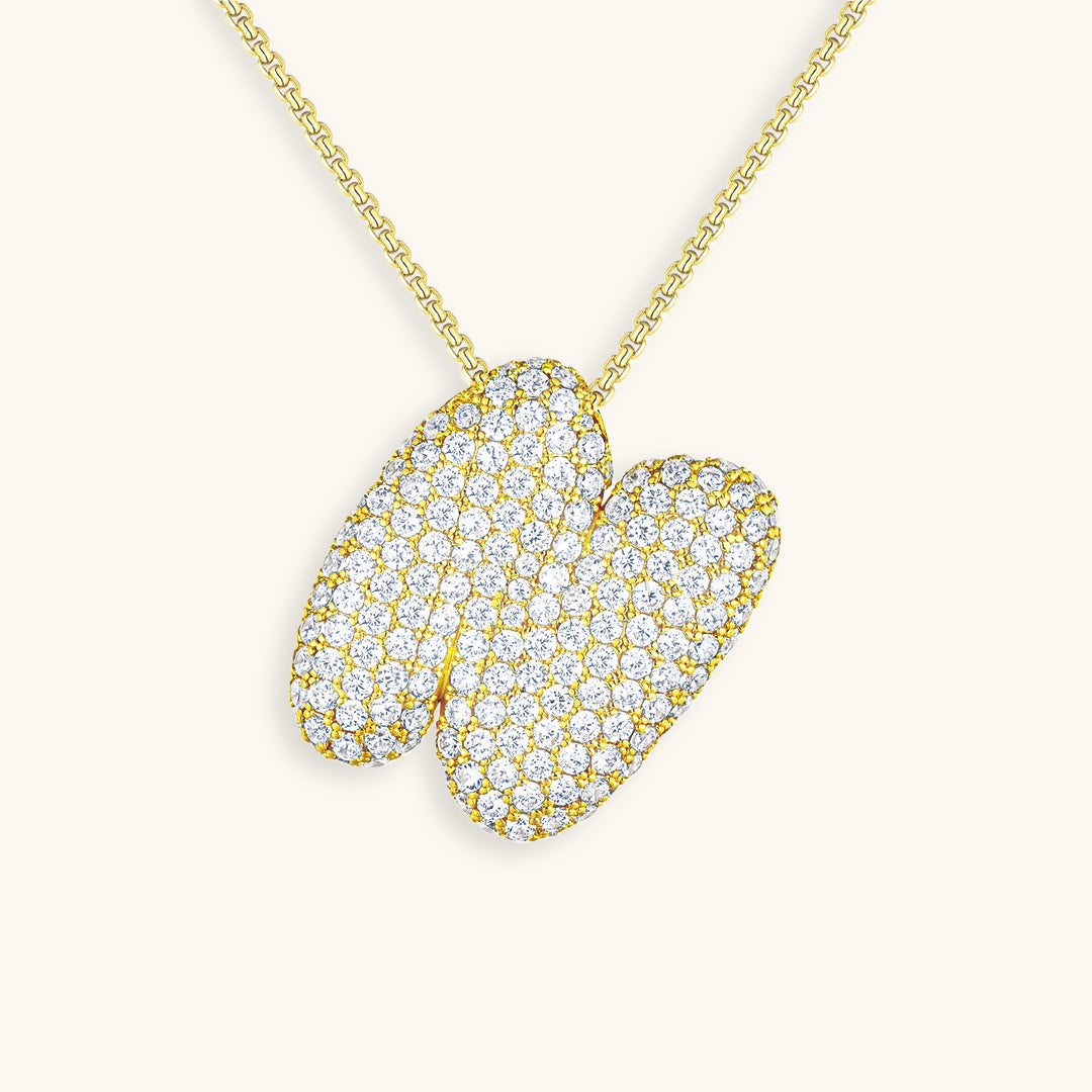 Luna - Fasjonabelt kjede med bobleinitialer og diamantinspirert design