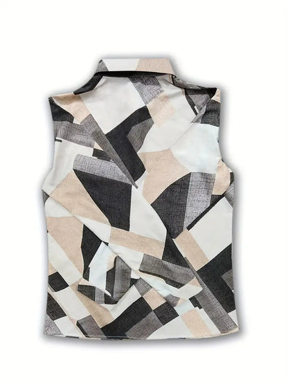 Alina – Stilig bluse med lange ermer og trykt mønster