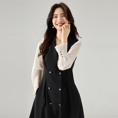 Elara - Allsidig Kjole med Moderne V Hals og Belte