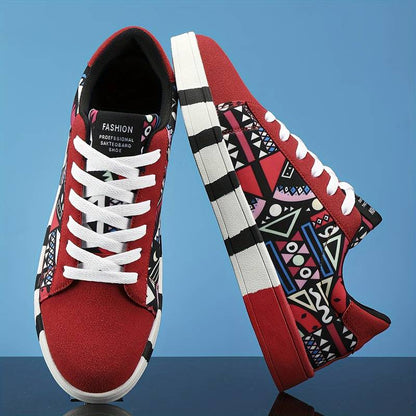 StepEase - Joggesko med snøring og dristige geometriske mønstre