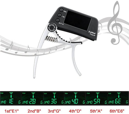 TuneMaster - 2-i-1 gitarcapo og tuner med innebygd digitalt display