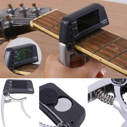 TuneMaster - 2-i-1 gitarcapo og tuner med innebygd digitalt display