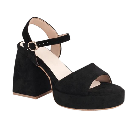Eliza - Sandaler med høy hæl høy såle og justerbar ankelrem