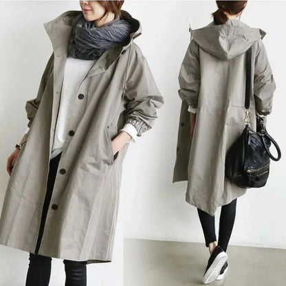 Aurora - Casual hette trenchcoat med lange ermer og lommer