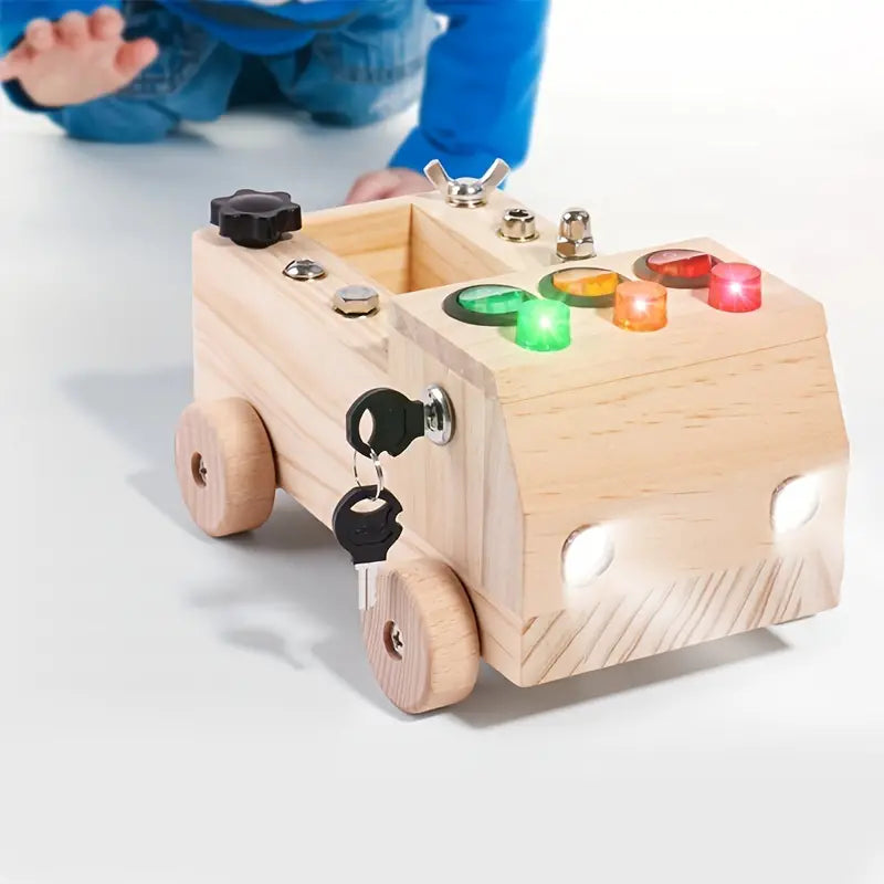 EduPlay - Interaktivt Montessori aktivitetsbord med LED-lys og verktøysett for barn