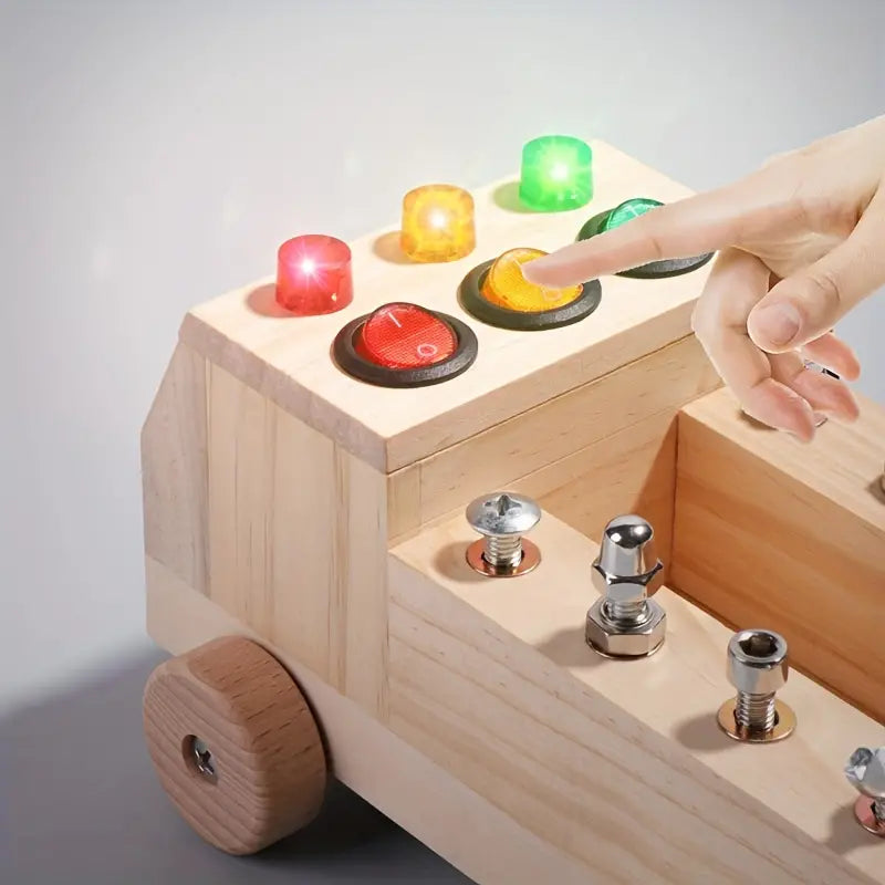 EduPlay - Interaktivt Montessori aktivitetsbord med LED-lys og verktøysett for barn