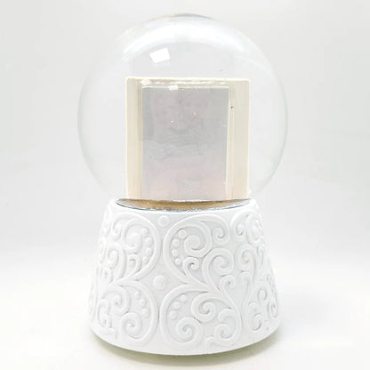 BlossomCraft - Tilpassbart snøkulesett med rosenramme og fotodisplay