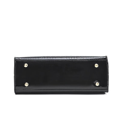 Delilah - Håndveske av høy kvalitet med skinnende, elegant krokodillemønster