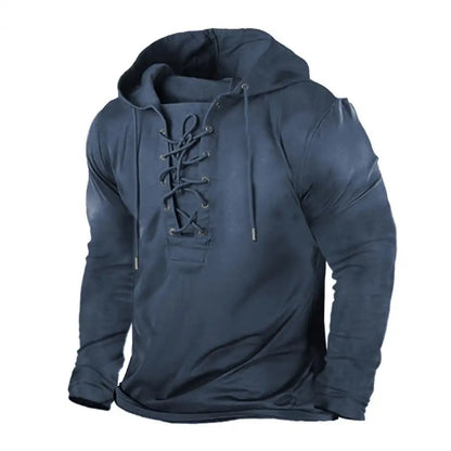 Max - Langermet skjorte med løs passform med V-hals og vintage rustikk stil