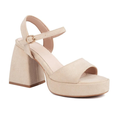 Eliza - Sandaler med høy hæl høy såle og justerbar ankelrem