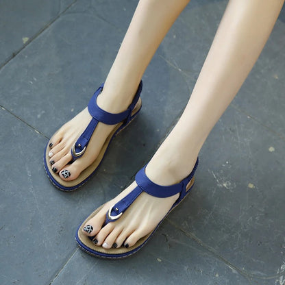 Sophia - Polstrede sandaler med T-rem og elastisk ankelrem