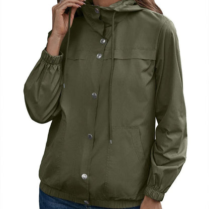 Xenia - Lett jakke med hette, justerbar hette og lange ermer