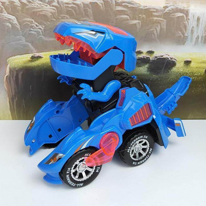 DinoGlide - Transformerer Dinosaur LED Bil med Brølende Lydeffekter