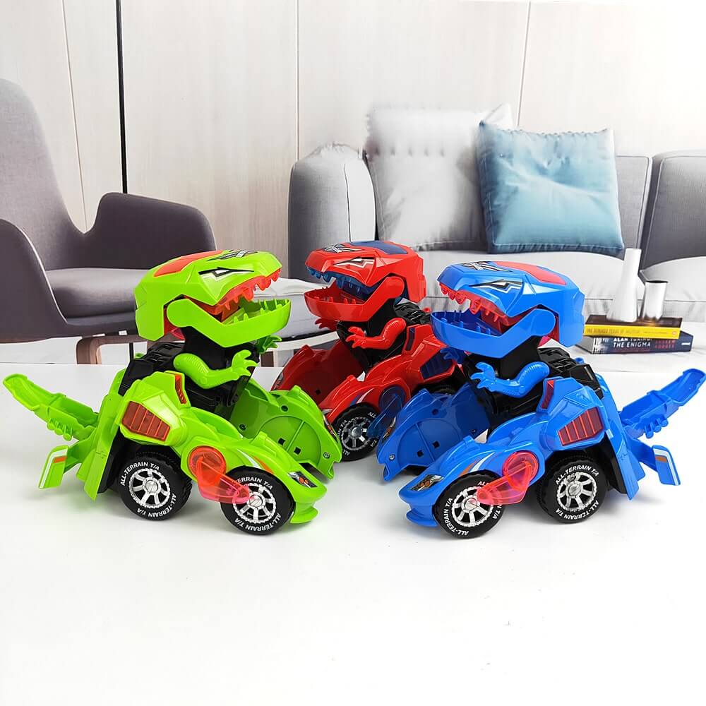 DinoGlide - Transformerer Dinosaur LED Bil med Brølende Lydeffekter