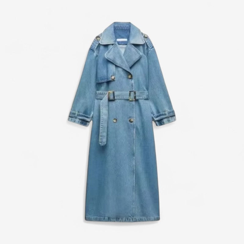 Mariann – Langermet Trench Coat med Krage og Belte