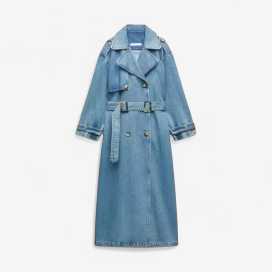 Mariann – Langermet Trench Coat med Krage og Belte