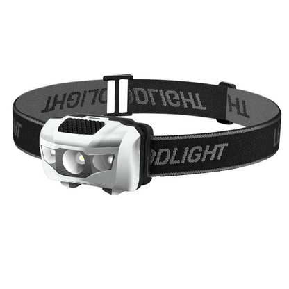 BeamPro – Oppladbar LED Hodelykt med Rødt Lys-Modus