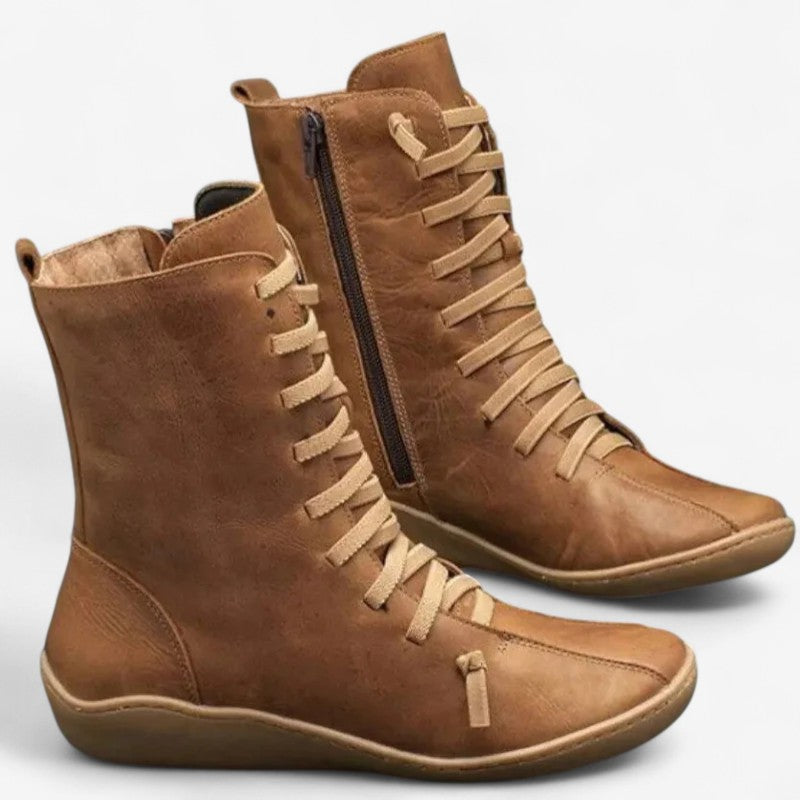 Annika – Snørestøvler med sidesglidelås