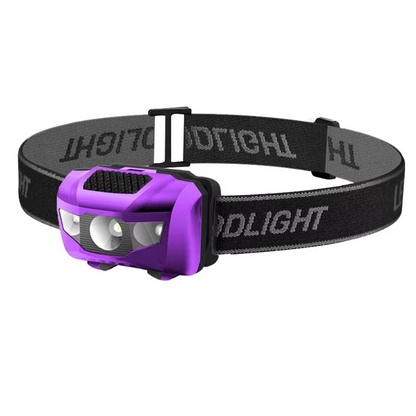 BeamPro – Oppladbar LED Hodelykt med Rødt Lys-Modus