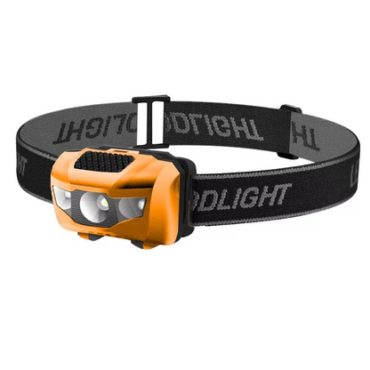 BeamPro – Oppladbar LED Hodelykt med Rødt Lys-Modus