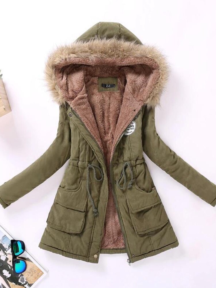 Bonnie - Vintage parkas med smal passform og dobbel knapping foran