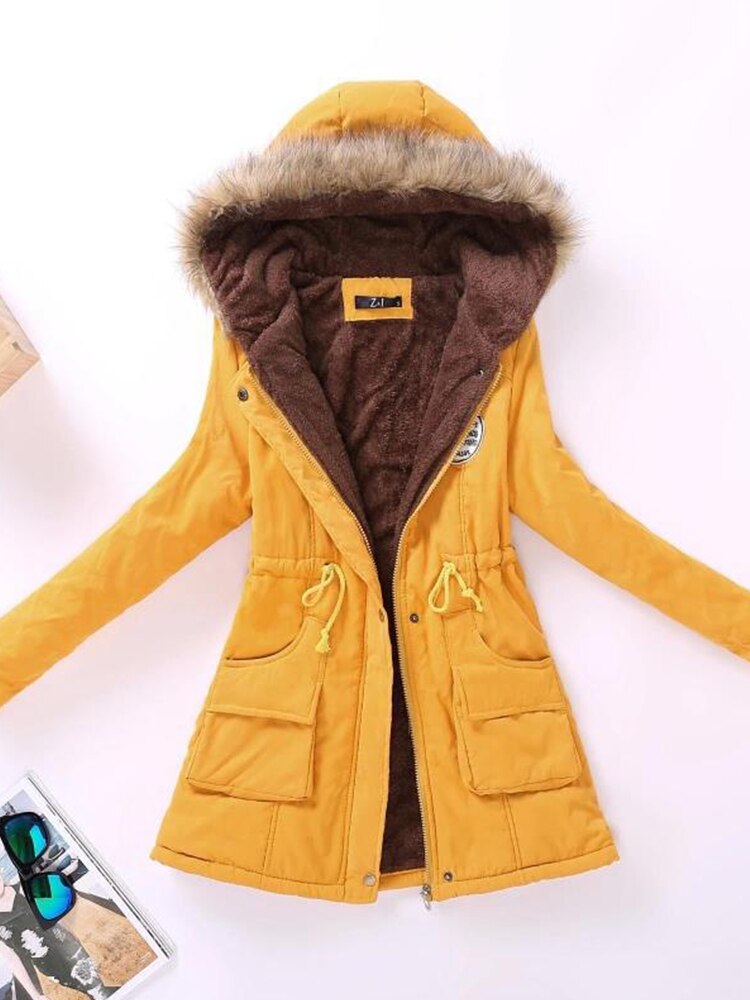 Bonnie - Vintage parkas med smal passform og dobbel knapping foran