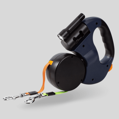 DuoLeash - Dobbelt multifunksjonelt hundebånd med lommelykt