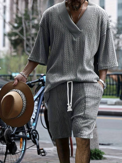 Devilliers – Stilig todelt sett med kortermet skjorte og matchende shorts