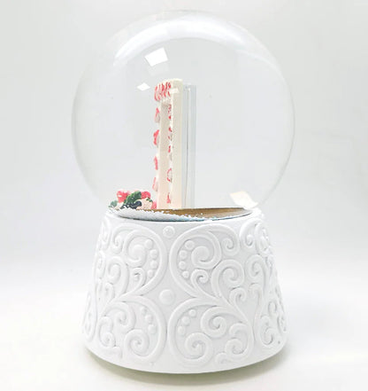 BlossomCraft - Tilpassbart snøkulesett med rosenramme og fotodisplay