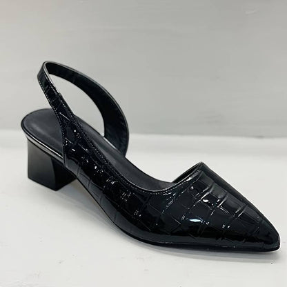 Amelia - slingback chunky hæler med strukturert design