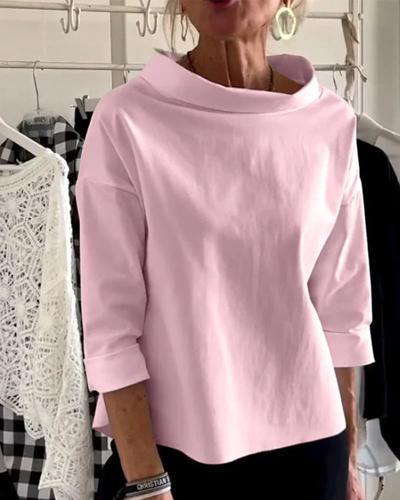 Elena - Allsidig Topp Med Båthals Og Trekvart Ermer