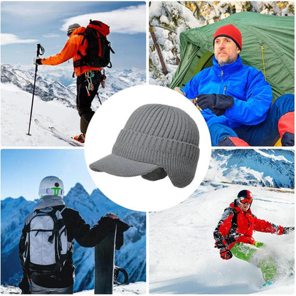 Charles - Stilig lue med kant og øreklaffer for ekstra varme