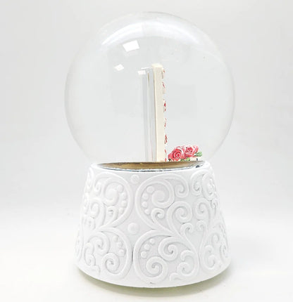 BlossomCraft - Tilpassbart snøkulesett med rosenramme og fotodisplay