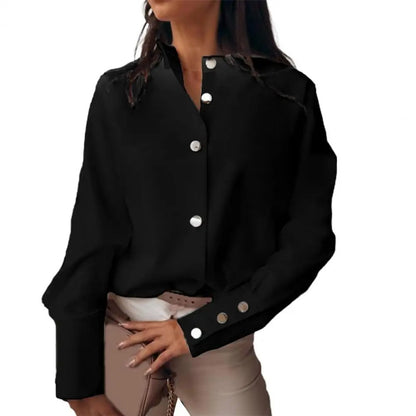 Leah - Stilig langermet bluse med knappede detaljer