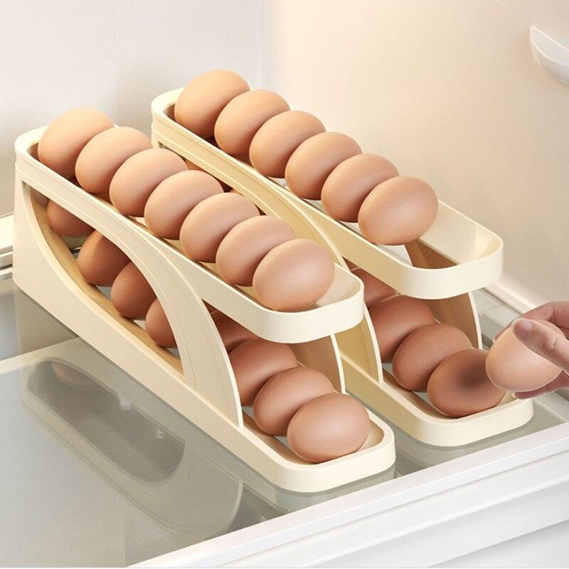 EggBasket - Kompakt eggoppbevaring med automatisk rotasjon for optimal ferskhet| 1+1 Gratis
