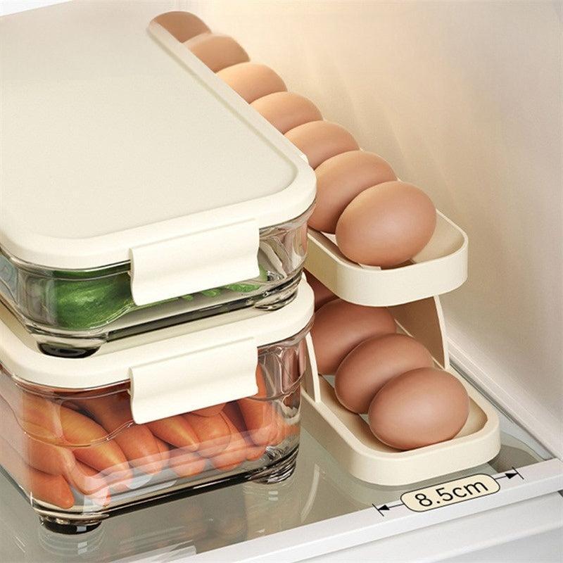 EggBasket - Kompakt eggoppbevaring med automatisk rotasjon for optimal ferskhet| 1+1 Gratis