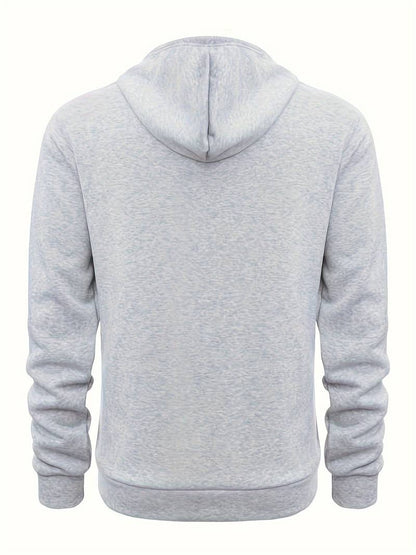 Henrik – Koselig Langermet Half-Zip Hoodie Med Framlommer