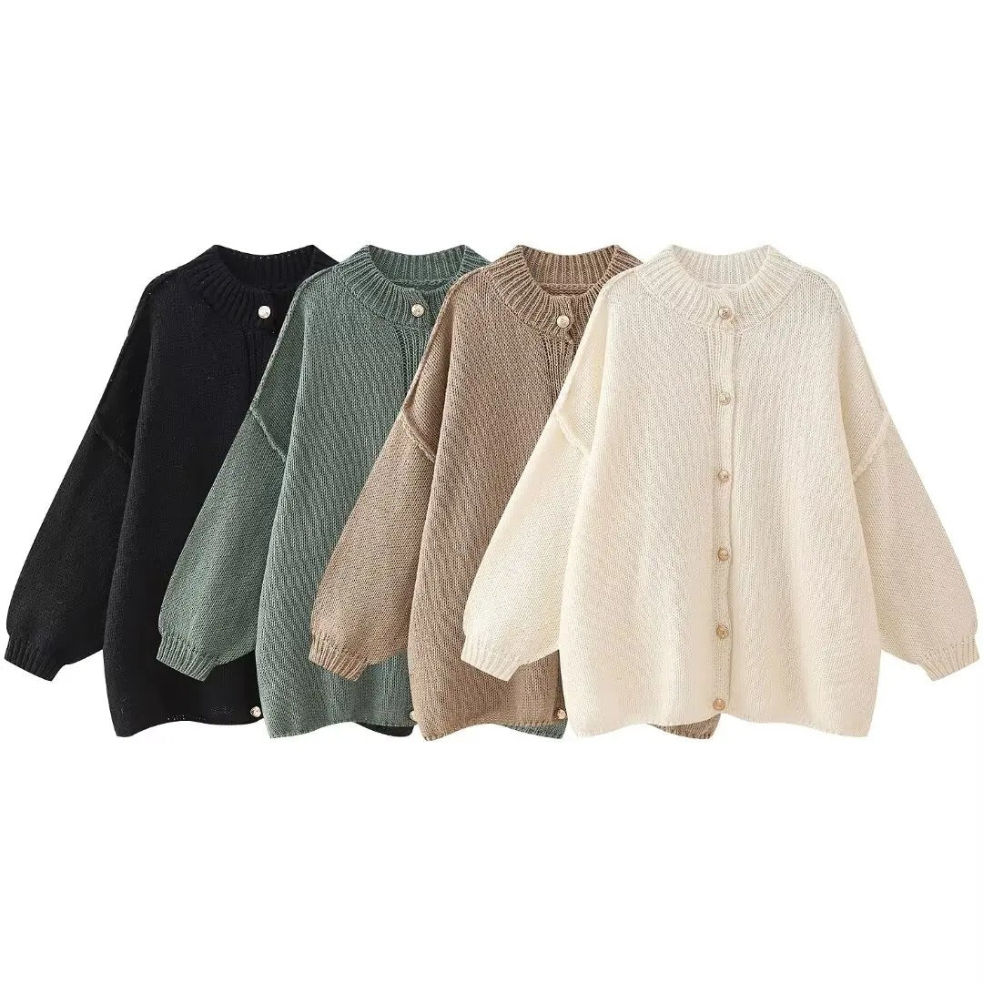 Abigail - Oversized cardigan med knappelukking og vide ermer