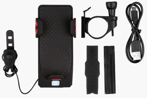 RideMate - Ultimativ 4-i-1 sykkelstyre-gadget med 4000 mAh Strøm Banker