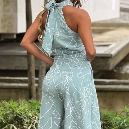 Ava - Elegant ermeløs jumpsuit med ermeløs halter for enhver anledning