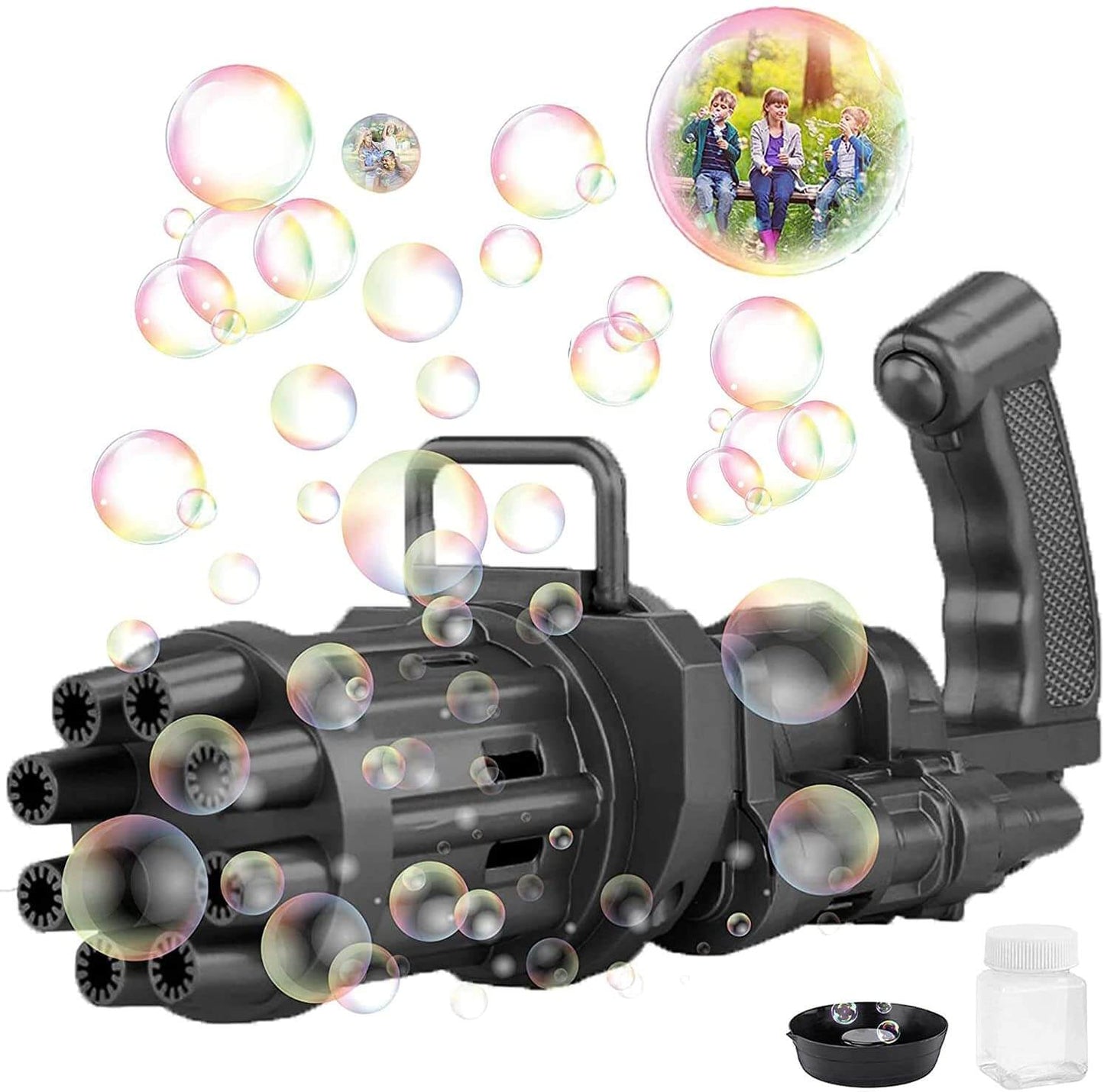 BubbleBlast - høyhastighets boblepistol med 8 hull for hundrevis av bobler per minutt