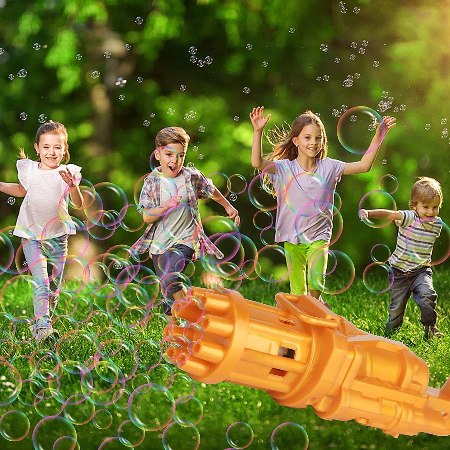 BubbleBlast - høyhastighets boblepistol med 8 hull for hundrevis av bobler per minutt