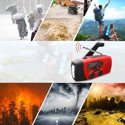 StormGuard - Nødradio med sveiv og solcellepanel og strømbank