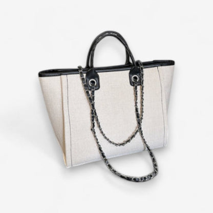 Fenna – Stor Rektangulær Toteveske med Kjedestropp